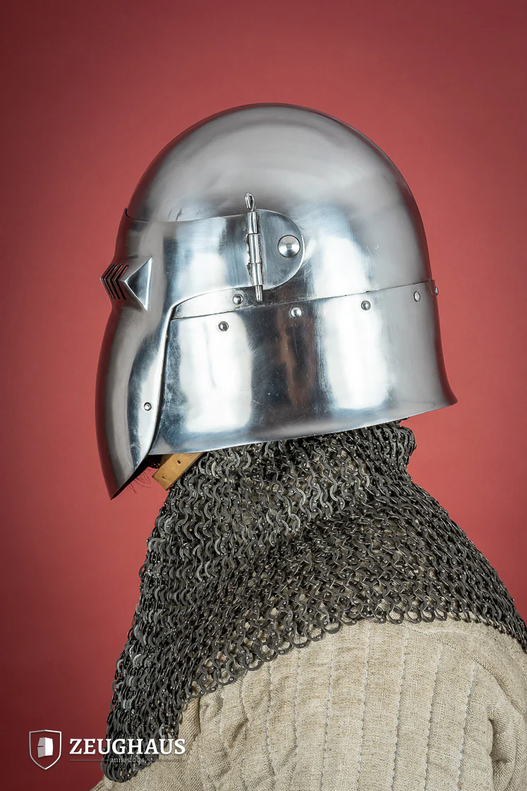 Bascinet Helmet 14th Cent. 2mm Polished - Image 3