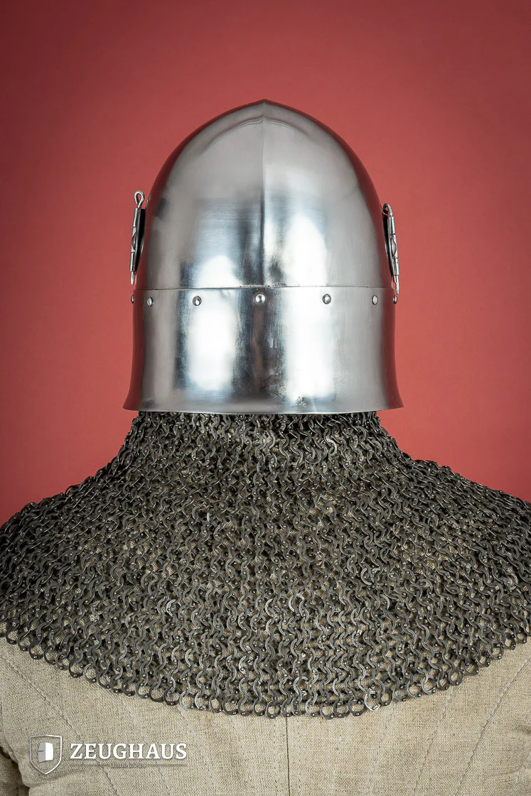 Bascinet Helmet 14th Cent. 2mm Polished - Image 5
