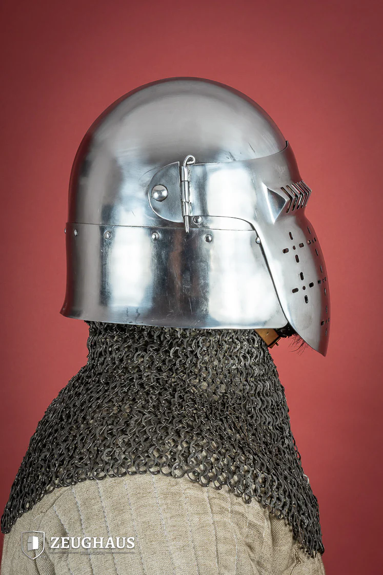 Bascinet Helmet 14th Cent. 2mm Polished - Image 6