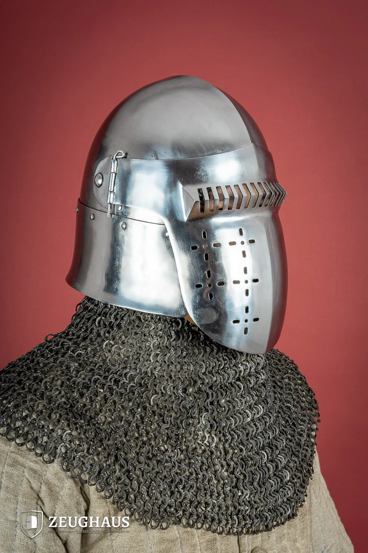 Bascinet Helmet 14th Cent. 2mm Polished - Image 7