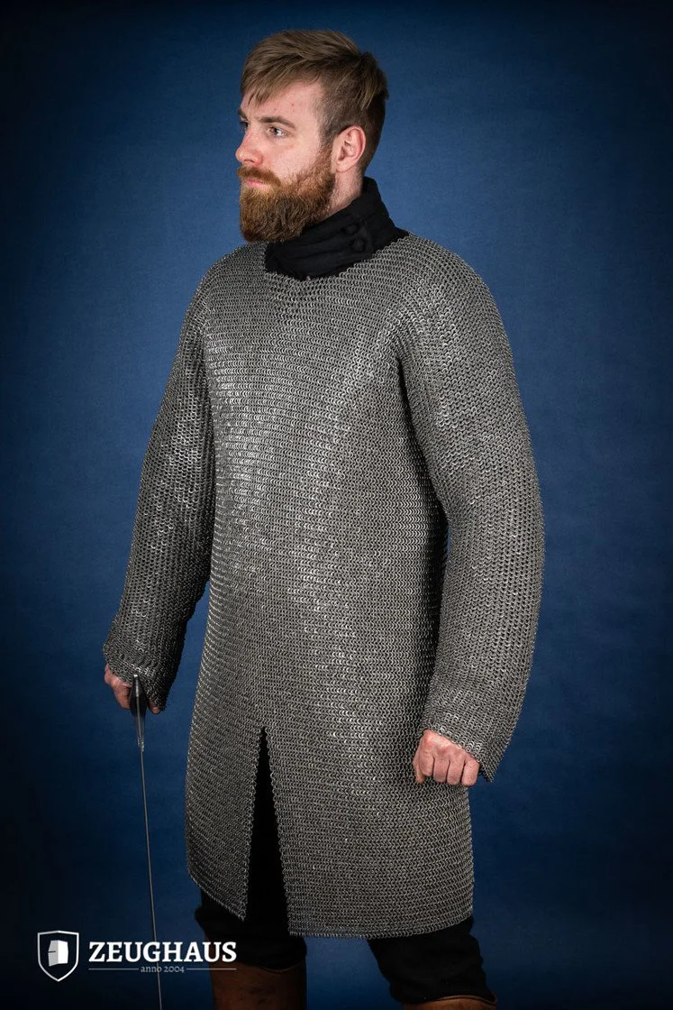 Chainmail Hauberk Flatring Riveted 6mm Steel Oiled - Image 3