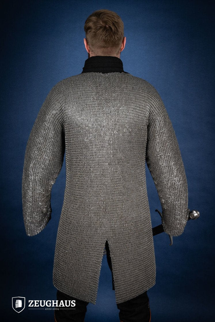 Chainmail Hauberk Flatring Riveted 6mm Steel Oiled - Image 5