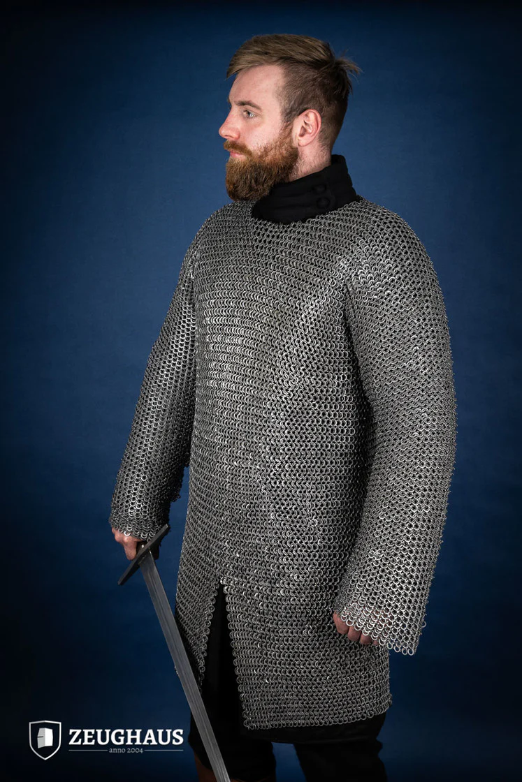 Chainmail Hauberk Flatring Riveted 9mm Steel Oiled - Image 3