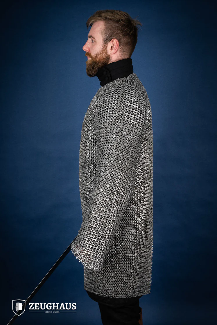 Chainmail Hauberk Flatring Riveted 9mm Steel Oiled - Image 4