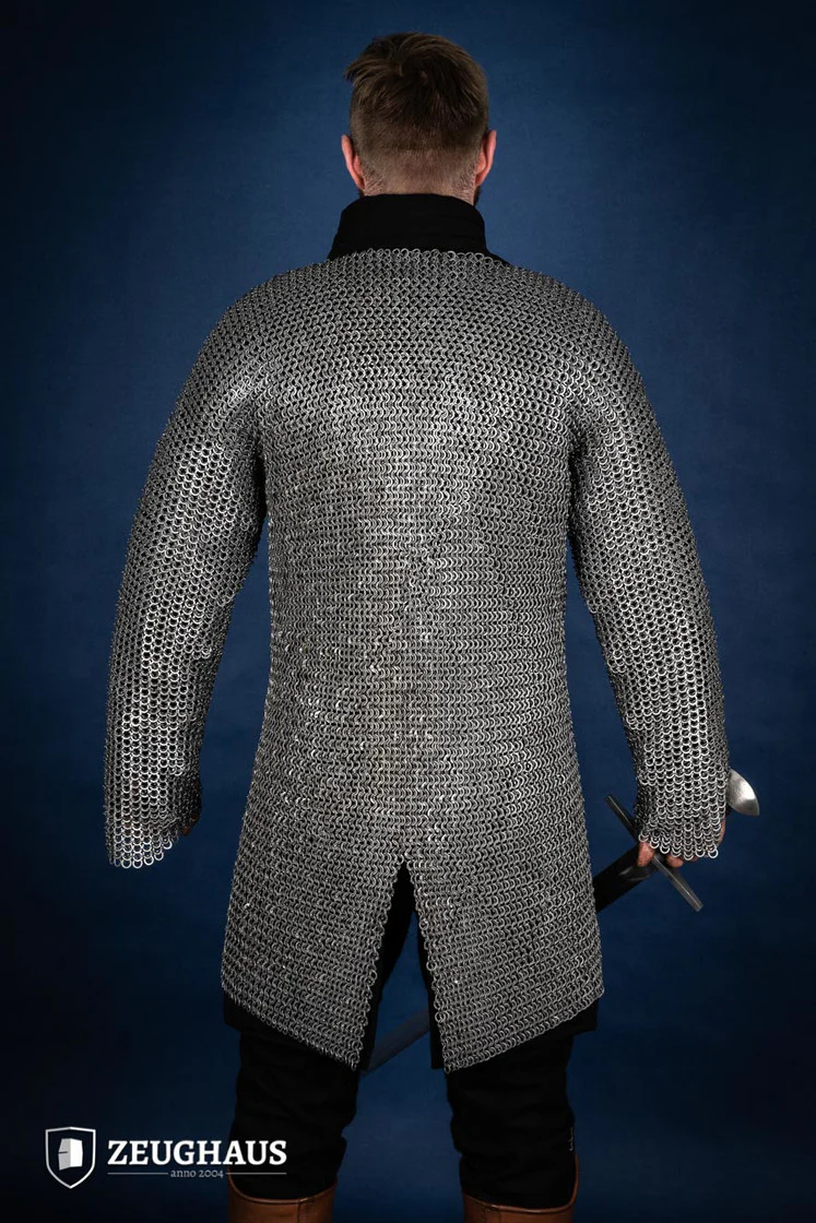 Chainmail Hauberk Flatring Riveted 9mm Steel Oiled - Image 5