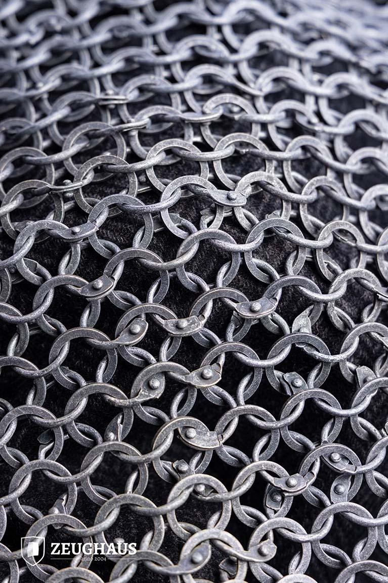 Chainmail Hauberk With Front Buckles Roundring Riveted 10mm Aluminium - Image 4