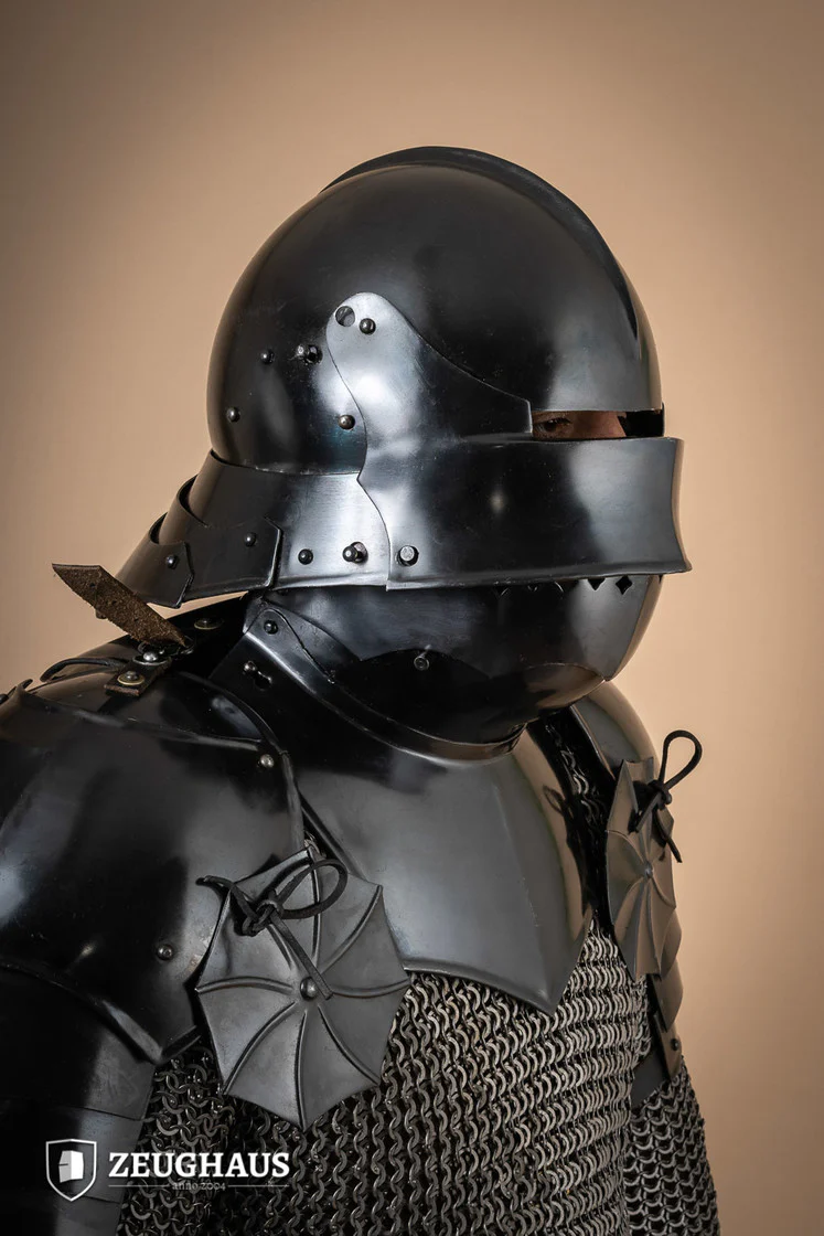 German Sallet Helmet 15th 1,6mm Burnished - Image 3