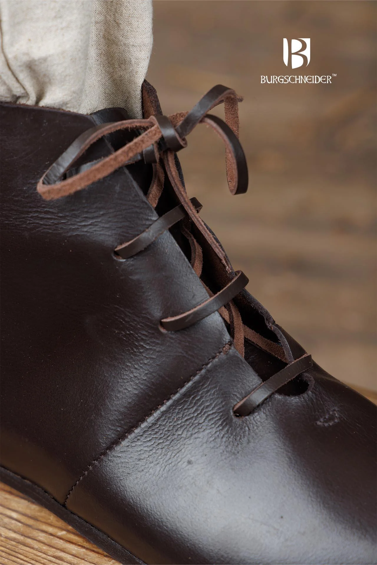 Medieval Half Boots Landolf Dark Brown - Image 3