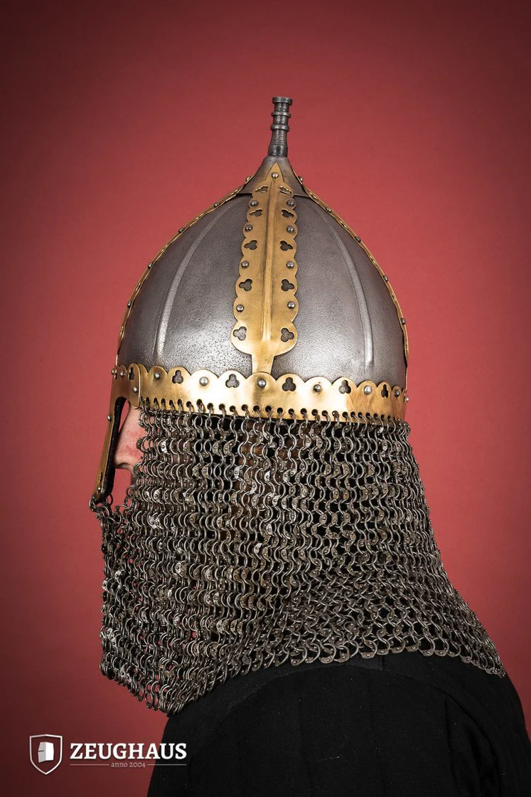 Rus Helmet with Riveted Aventail 1,6mm Antique - Image 4