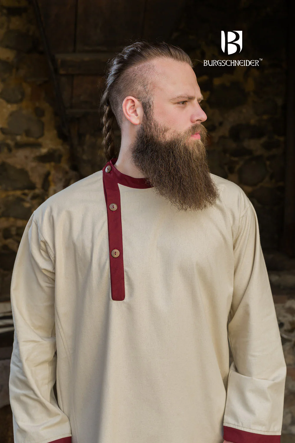 Rus Tunic Tobiasz Natural/Bordeaux - Image 6