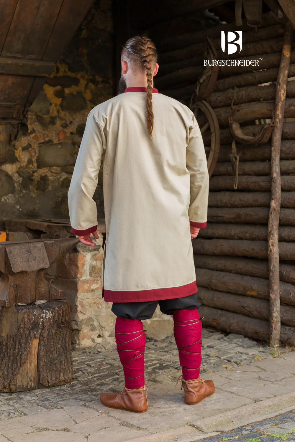 Rus Tunic Tobiasz Natural/Bordeaux - Image 8