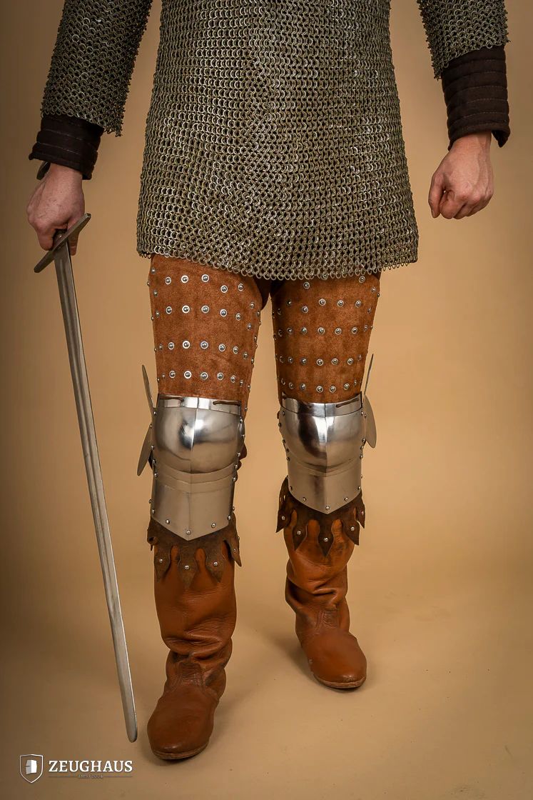 Splinted Leg Armour Suede Leather Brown - Image 4