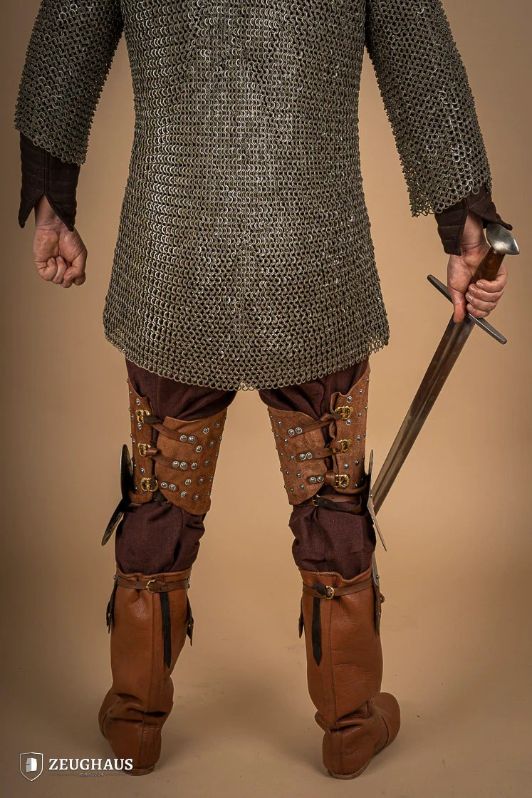 Splinted Leg Armour Suede Leather Brown - Image 7
