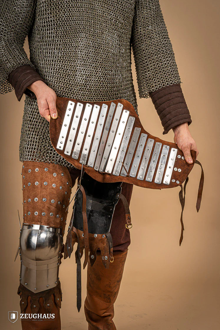 Splinted Leg Armour Suede Leather Brown - Image 8