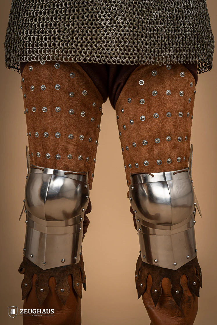 Splinted Leg Armour Suede Leather Brown - Image 9